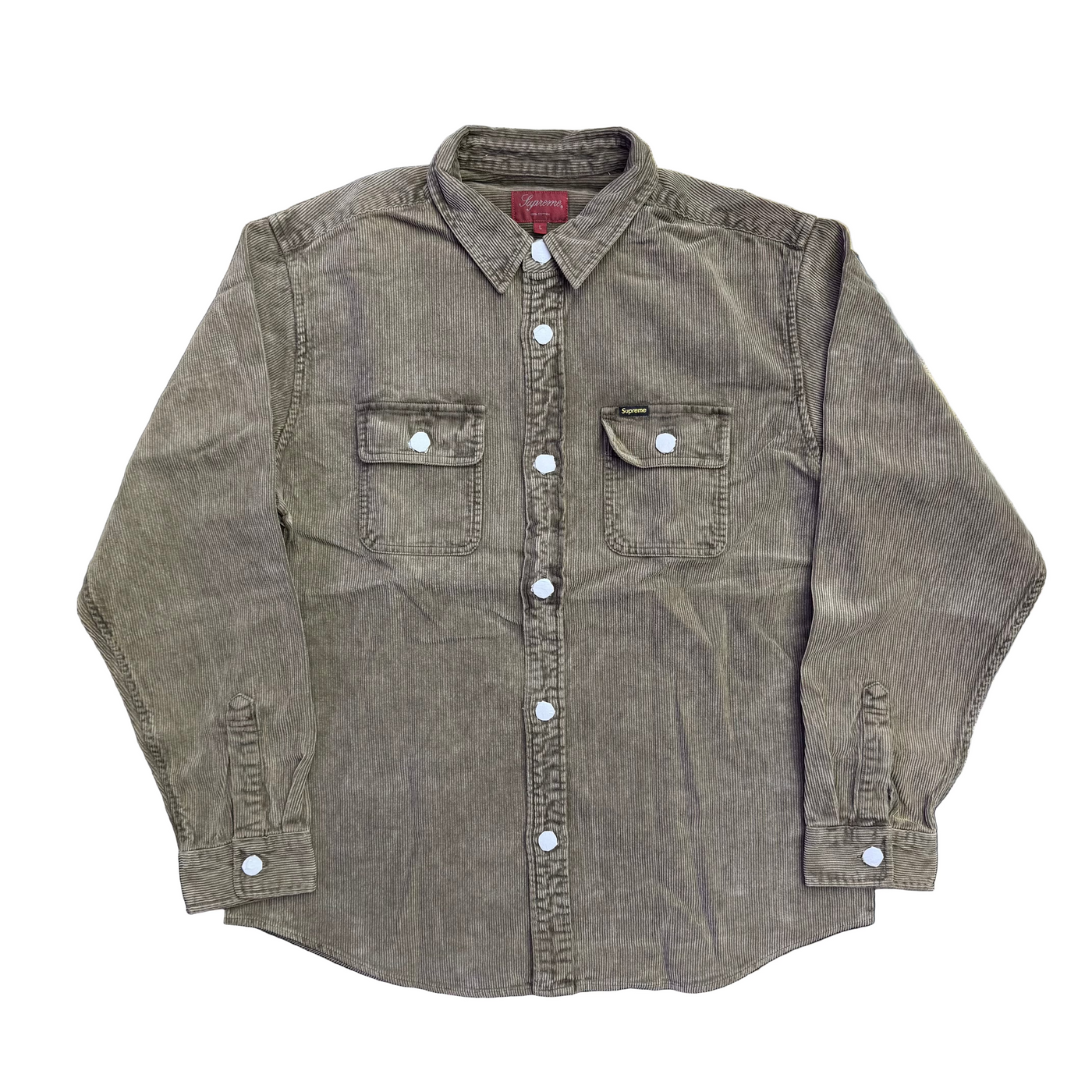 Supreme Washed Corduroy Shirt Brown
