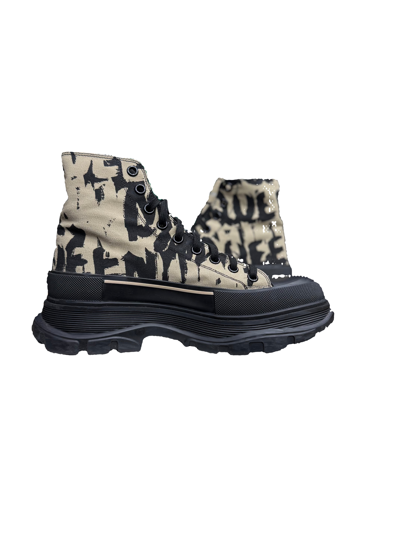 Alexander McQueen Graffiti Tread Slick Boot