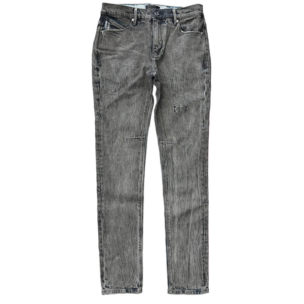 RTA Clayton Skinny Jeans Grey Wax Coated Blue