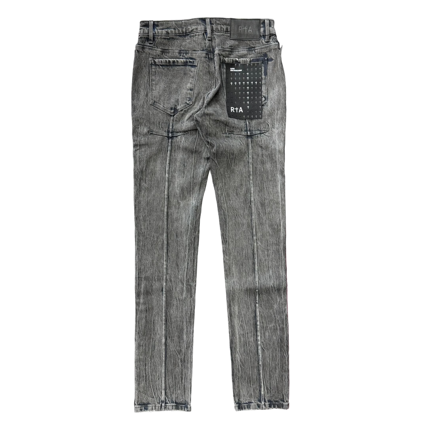 RTA Clayton Skinny Jeans Grey Wax Coated Blue