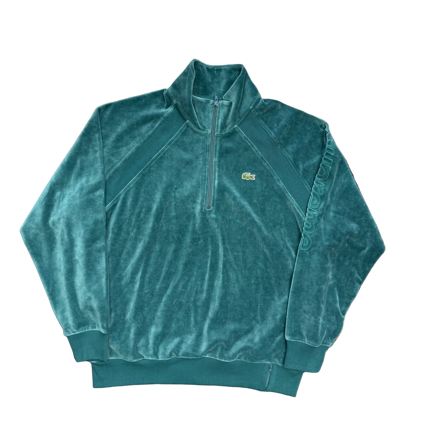 Supreme x Lacoste Velour Half Zip Track Top Teal