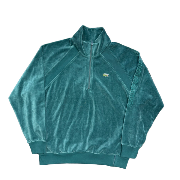 Supreme x Lacoste Velour Half Zip Track Top Teal