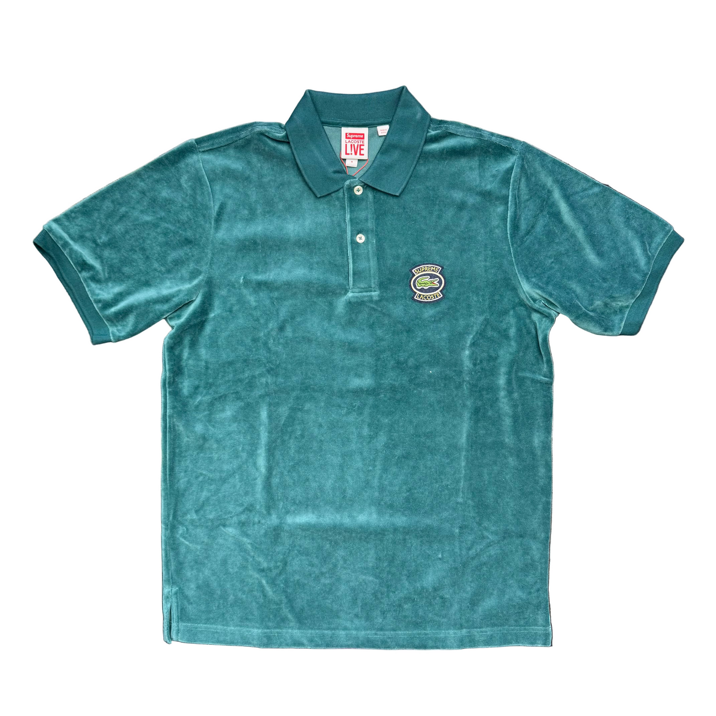 Supreme x Lacoste Velour Polo Teal
