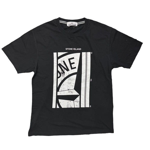 Stone Island Mosaic Four Print T-Shirt Black