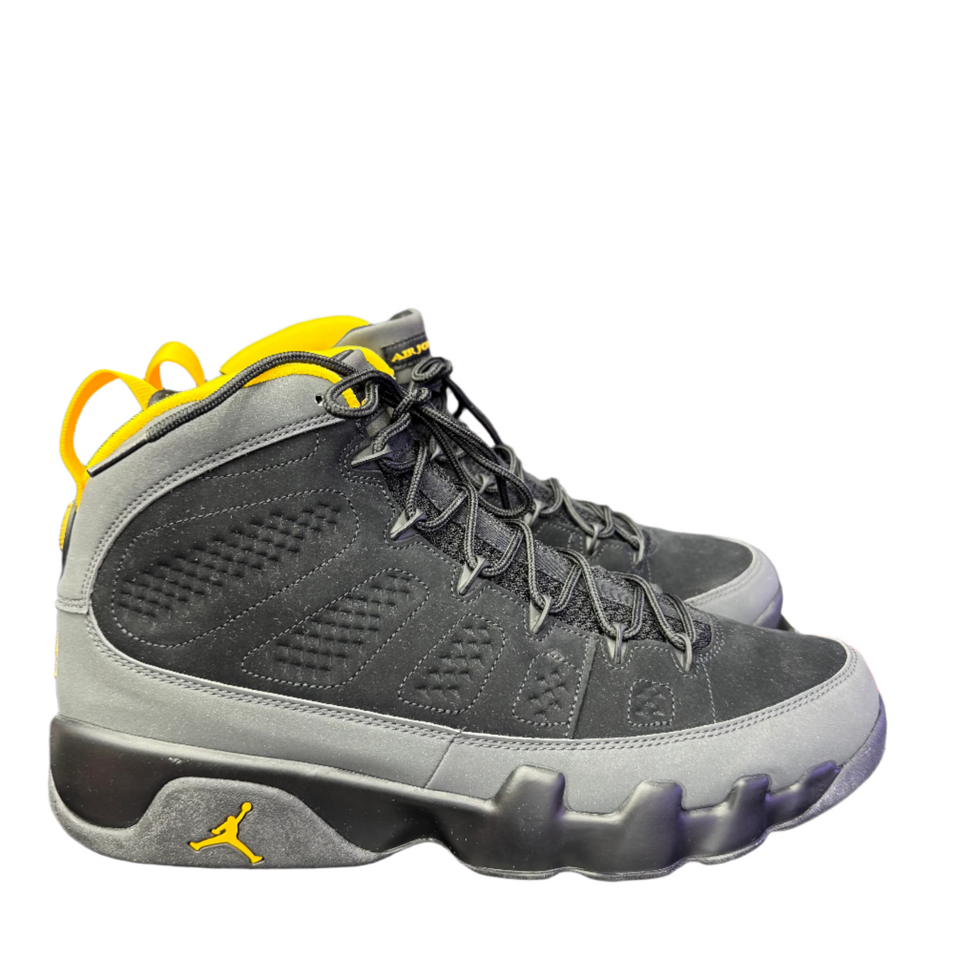 Nike Air Jordan 9 Retro Dark Charcoal University Gold