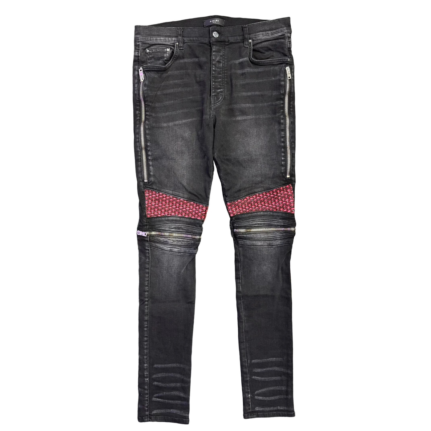 Amiri MX2 Velvet PJ Patch Jeans Aged Black