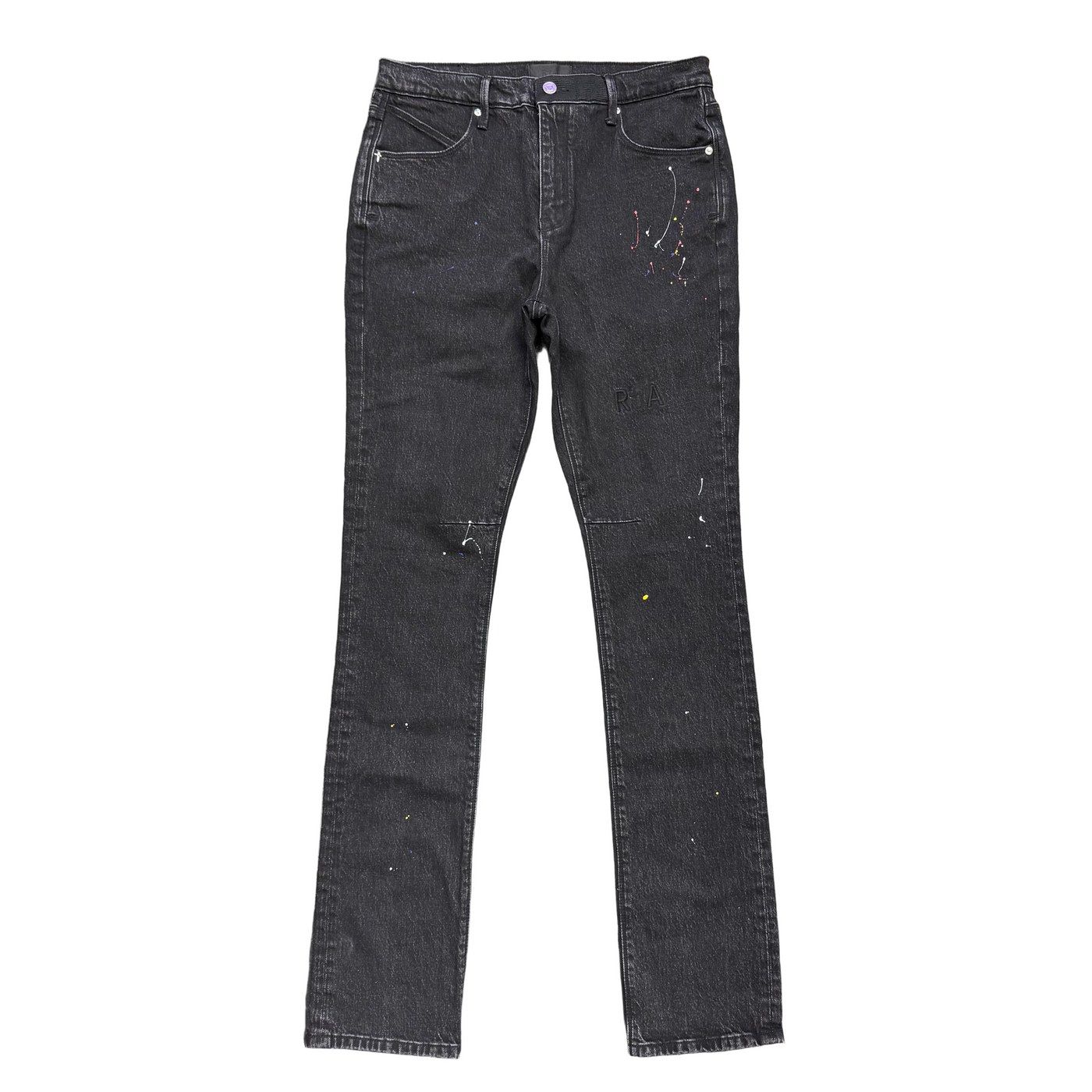 RTA Olivier Skinny Jeans Black Tri Paint