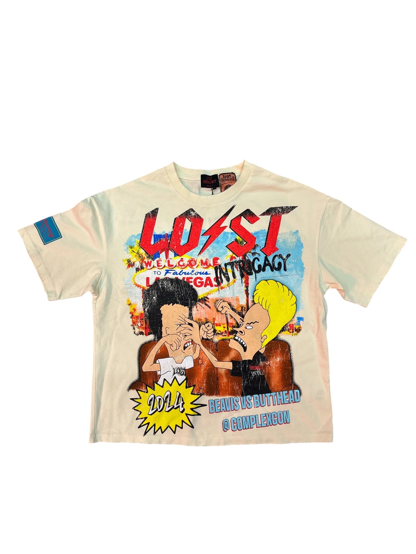 Lost Intricacy Beavis and Butthead Las Vegas T-Shirt Cream