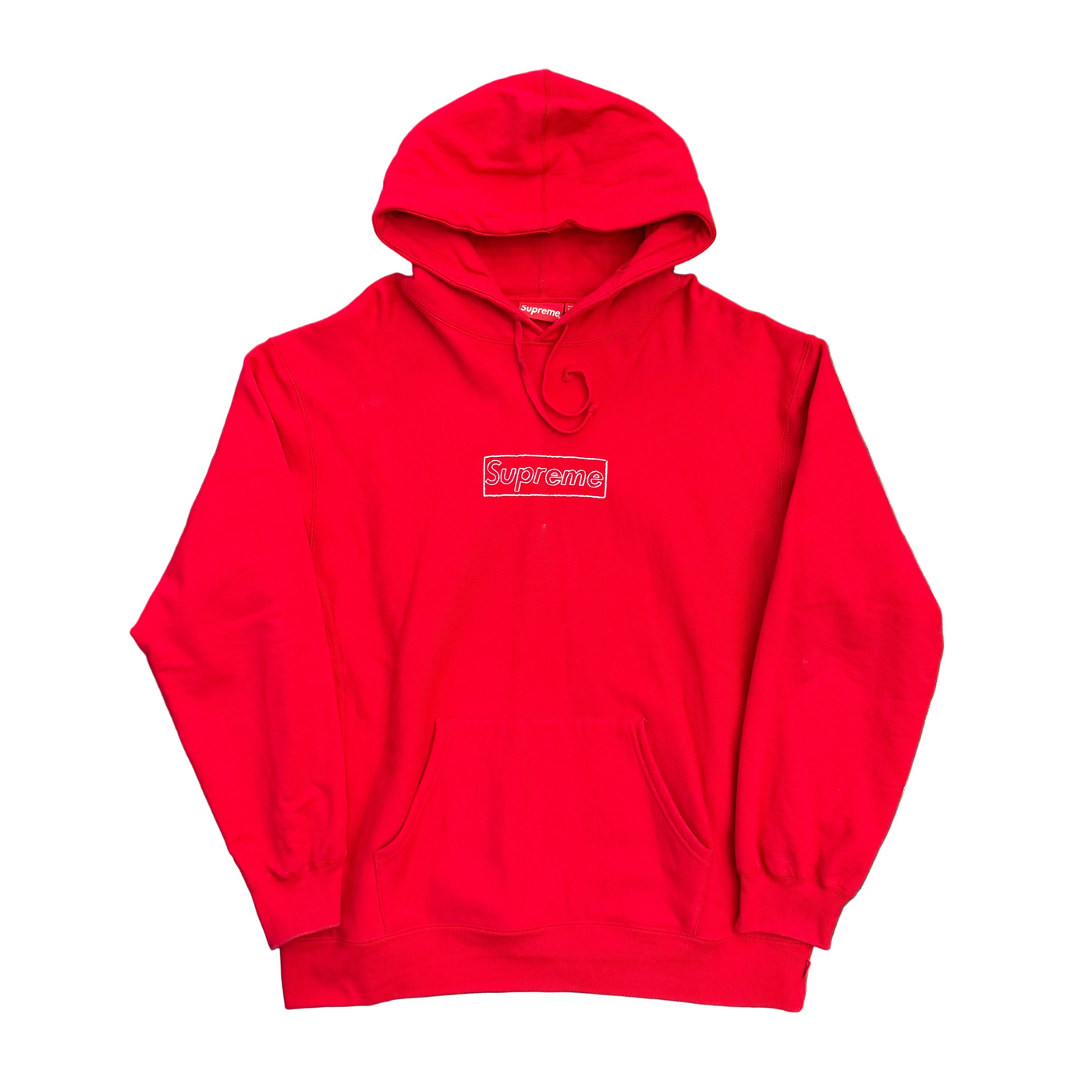 Supreme KAWS Chalk Logo Hooded Sweatshirt Red
