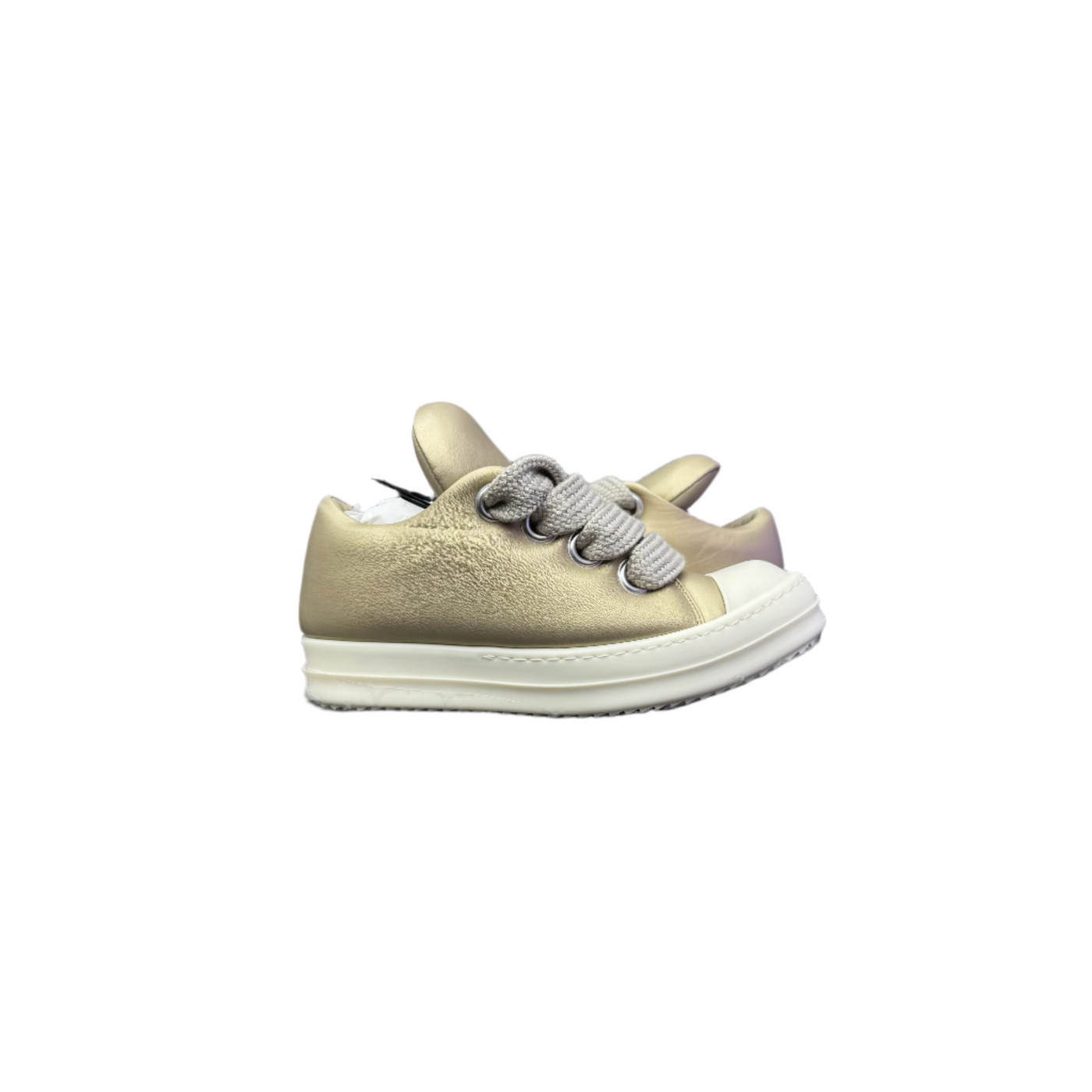 WMNS Rick Owens Metallic Jumbolace Low Sneakers Gold/Milk
