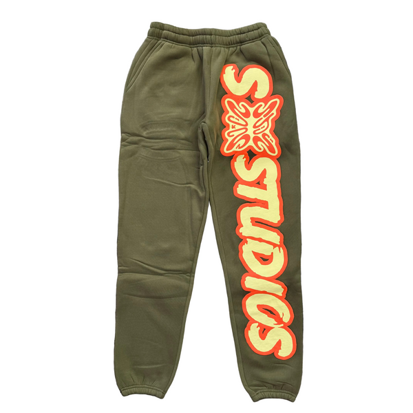 SB Studios Stain Bandz Sweatpants Olive Orange