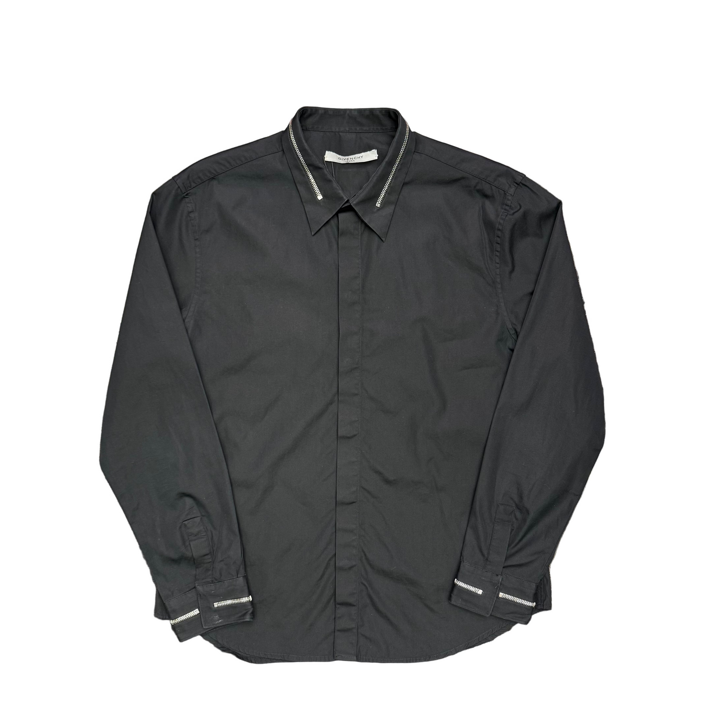 Givenchy Zipper L/S Button Down Shirt Black