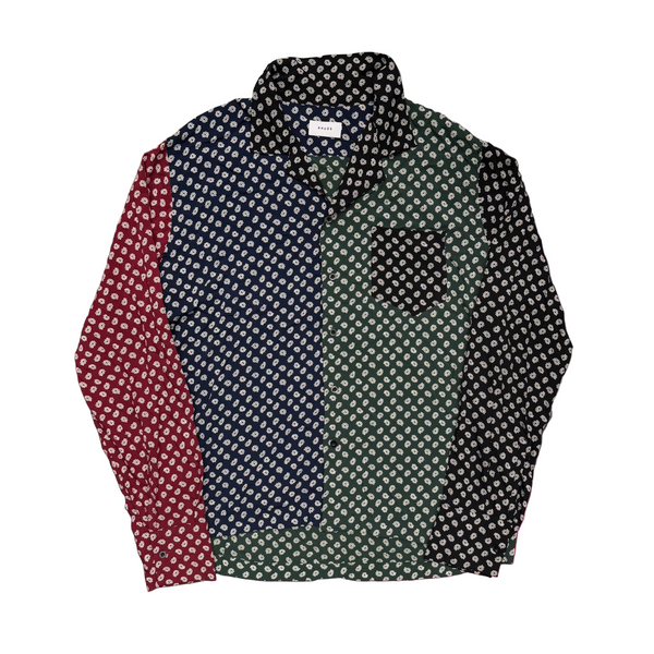 Rhude Camp Collar Patchwork Bandana Print Voile Shirt