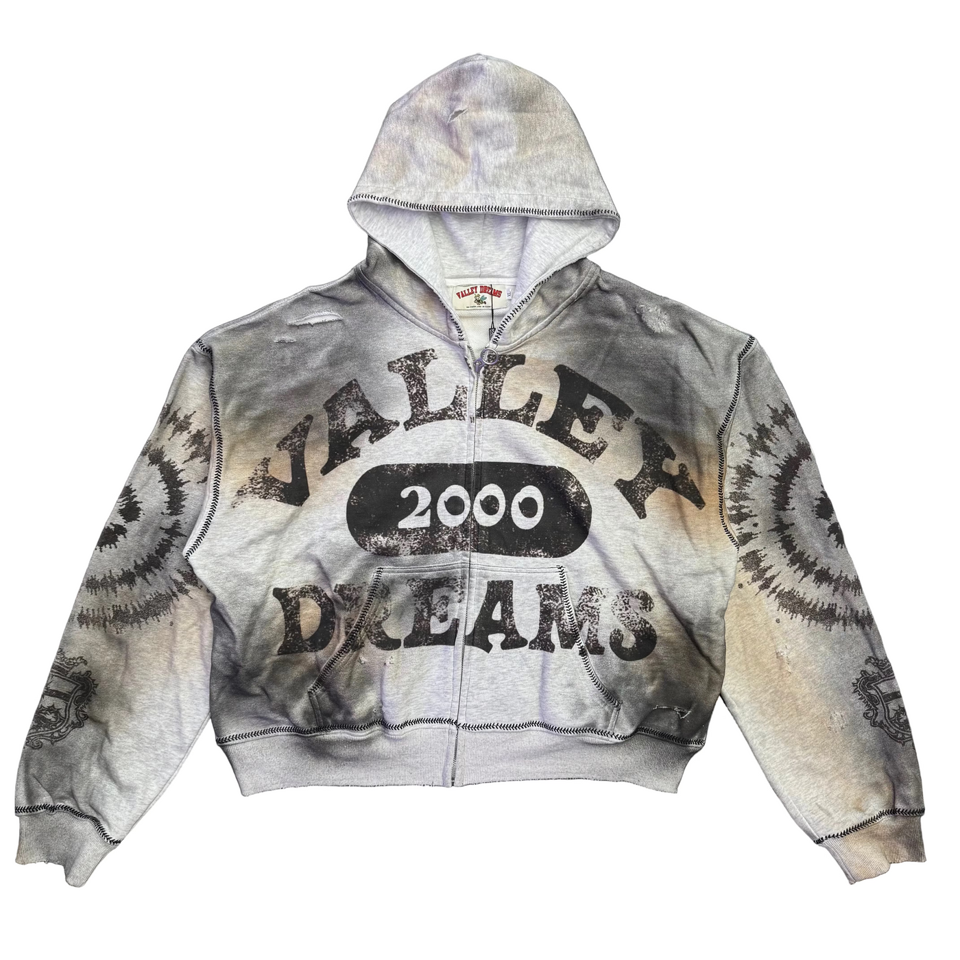 Vale Forever Spiral Zip Up Hoodie Ash Grey