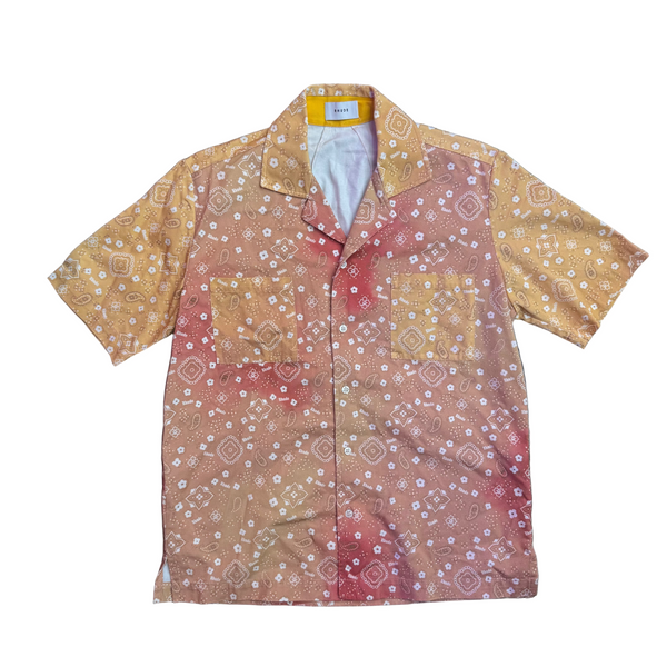 Rhude Bandana Print Classic Point Shirt Orange