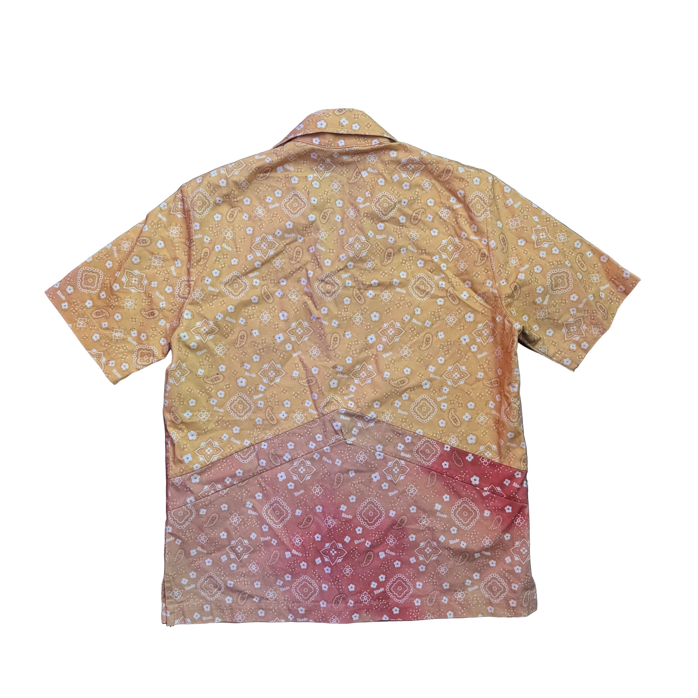 Rhude Bandana Print Classic Point Shirt Orange