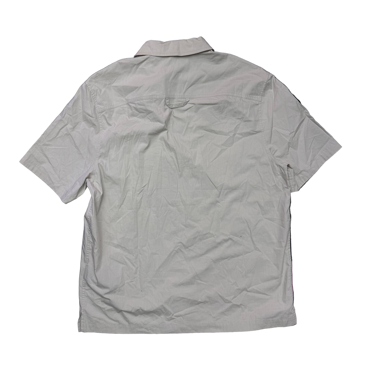 Heron Preston Oversized Embroidered Half Zip Shirt Beige