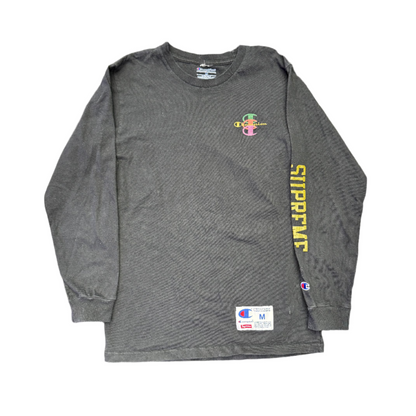 Supreme Champion Stacked C L/S Tee Black