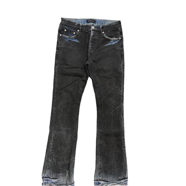 Purple Brand Dirty Coated Flare Jeans Black