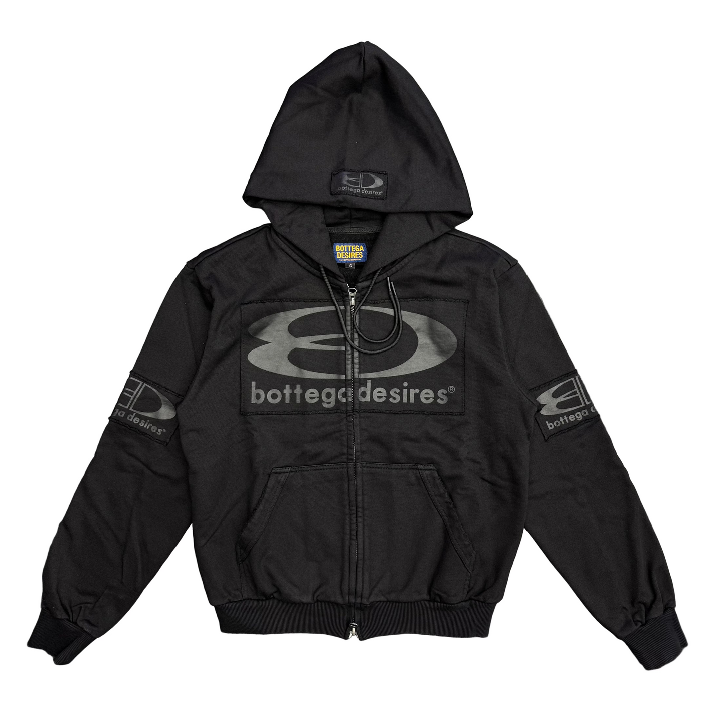Bottega Desires Tech Zip Up Hoodie Black