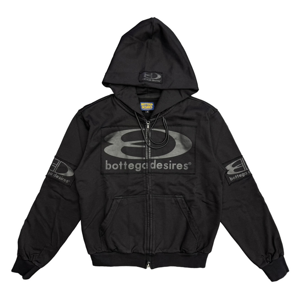 Bottega Desires Tech Zip Up Hoodie Black