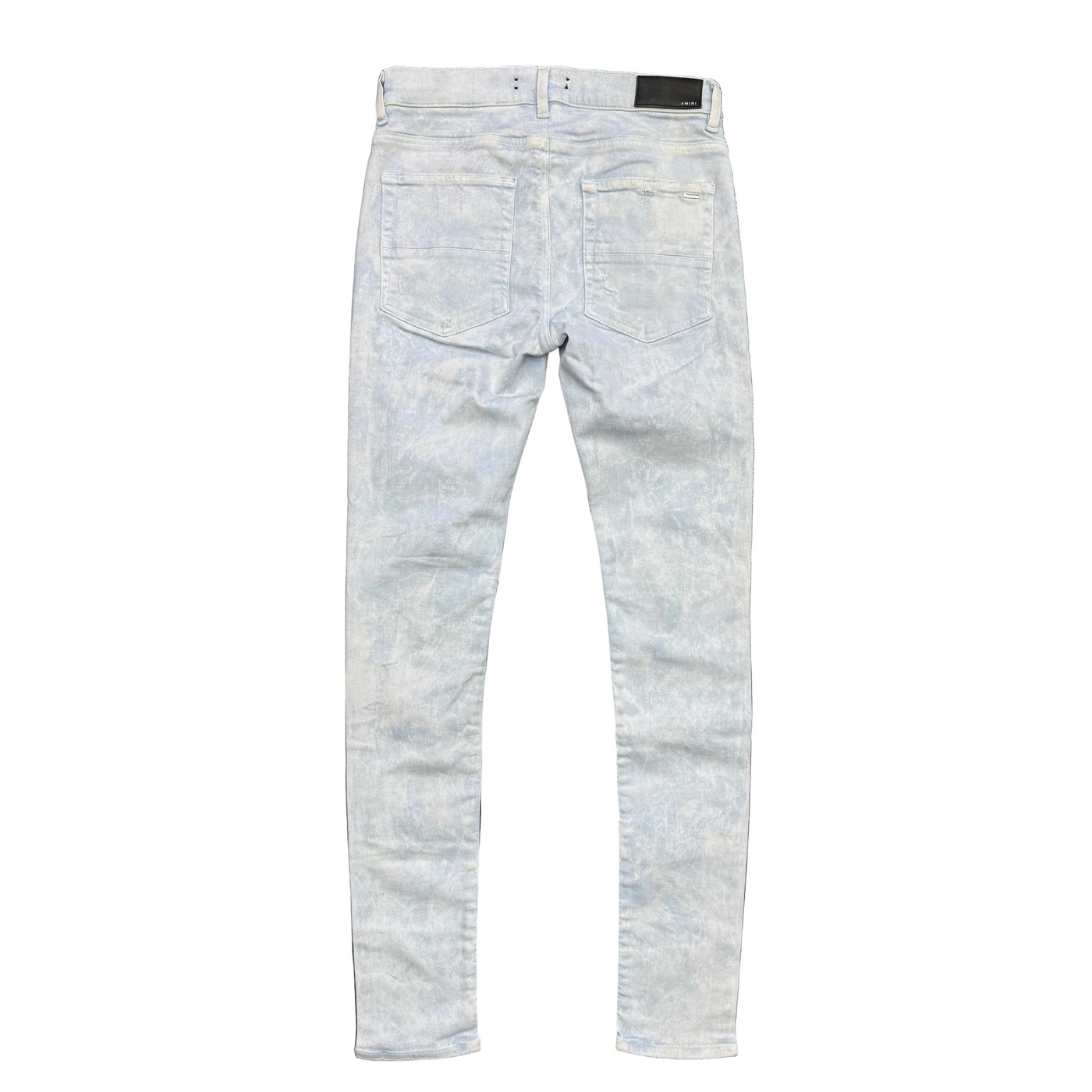 Amiri MX1 Mineral Wash Patch Jeans Baby Blue