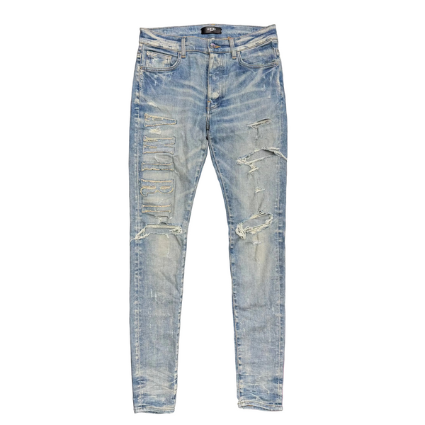 Amiri Denim Logo Appliqué Jeans Clay Indigo