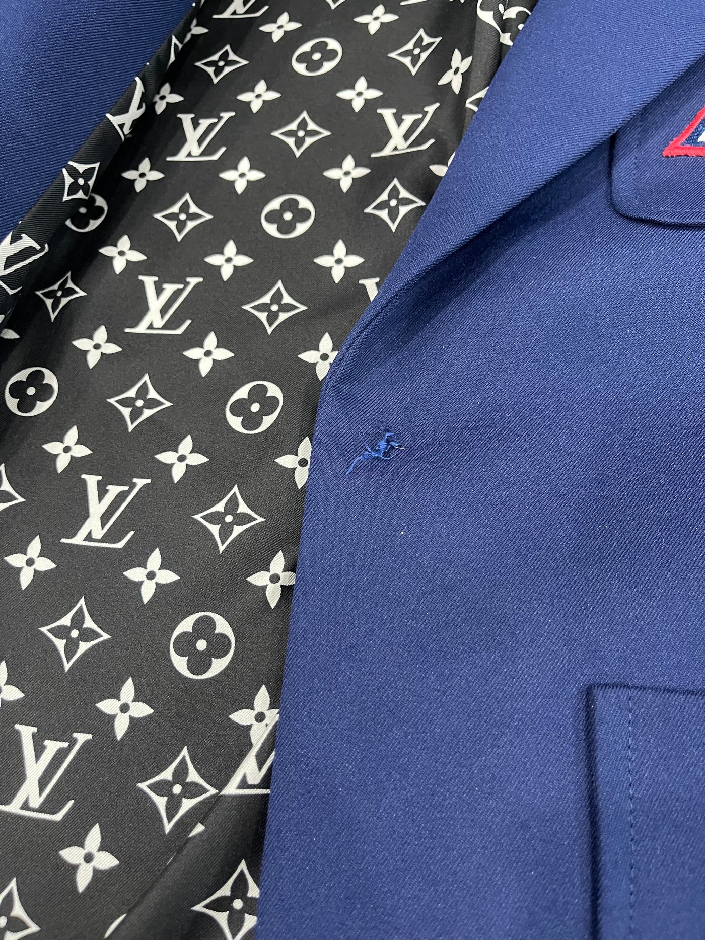 WMNS LV Logo Patches Jacket Blue