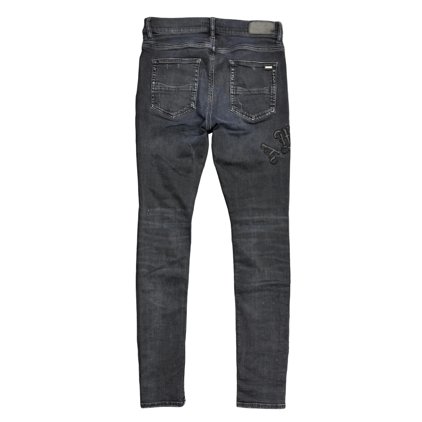 Amiri Old English Logo Thrasher Jeans Black