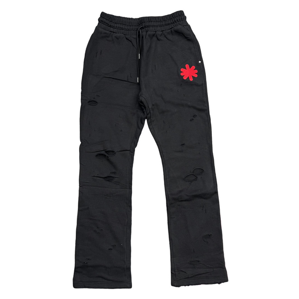 LOSTSHDWS Double Layered Classic Sweatpants Black Red