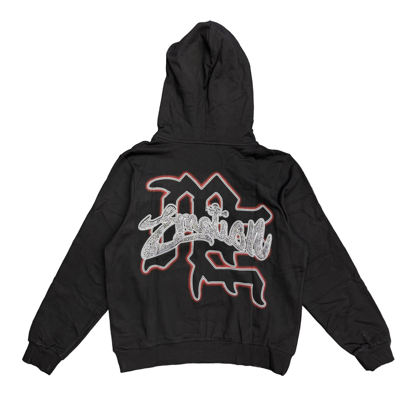 Mixed Emotions Rhinestone Hoodie Black