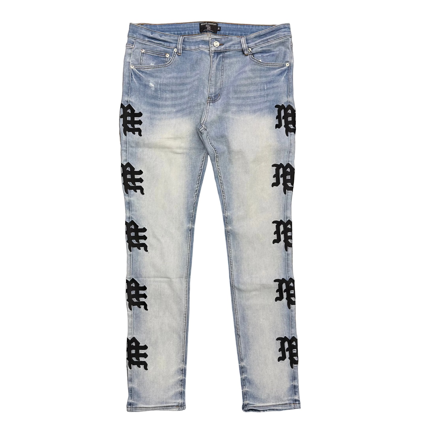 Mixed Emotions Monogram Jeans Light Blue Wash