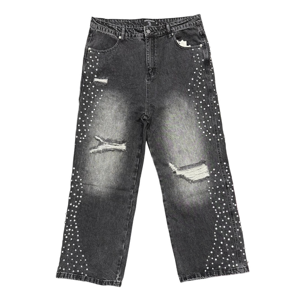 Mixed Emotions Stone Baggy Jeans Grey