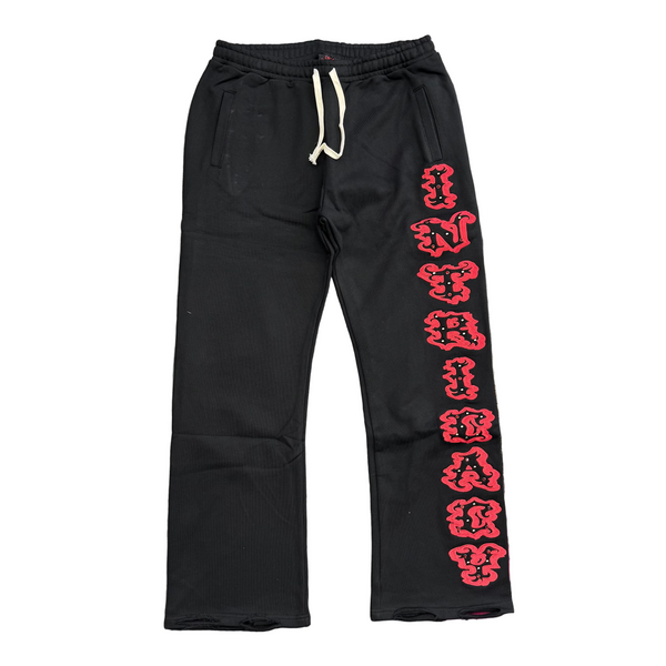 Lost Intricacy Patch Sweatpants Black Red