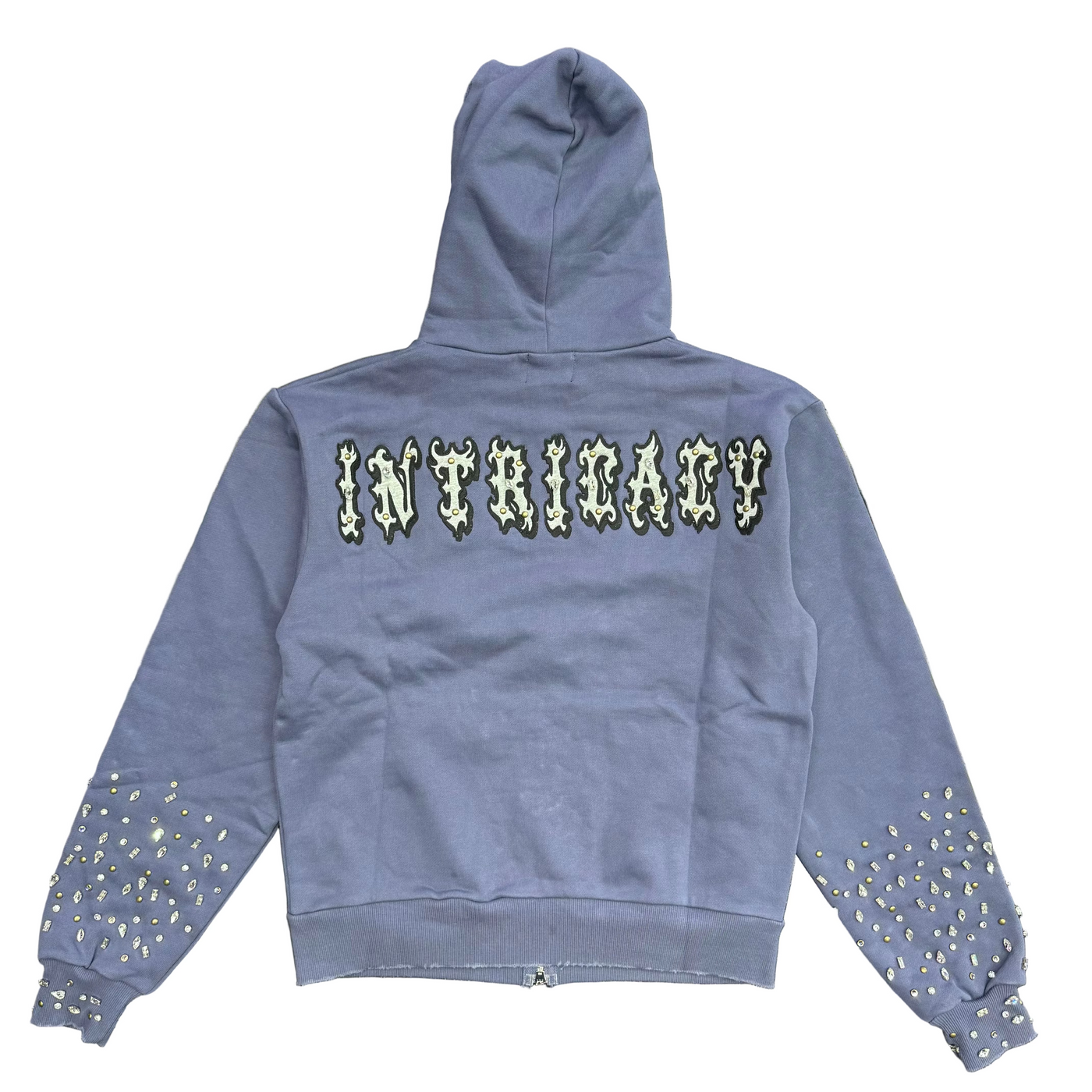Lost Intricacy Patch Zip Up Hoodie Blue
