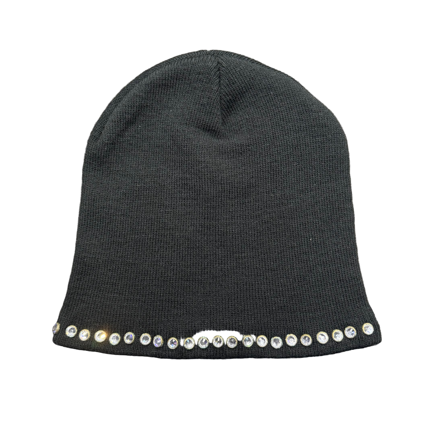 Lost Intricacy Gemstone Beanie Black White