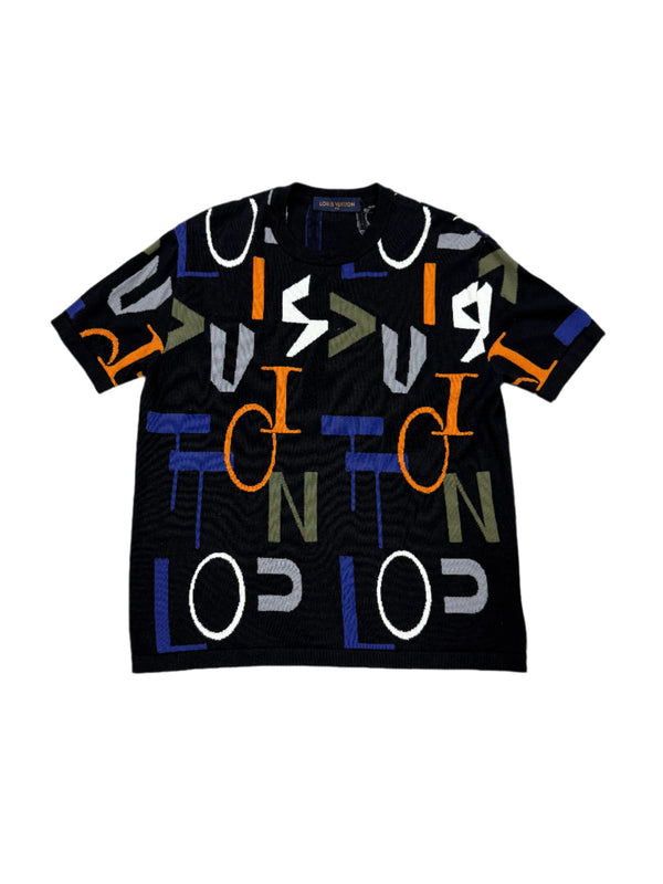 LV Multicolor Staggered Logo Knit T-Shirt