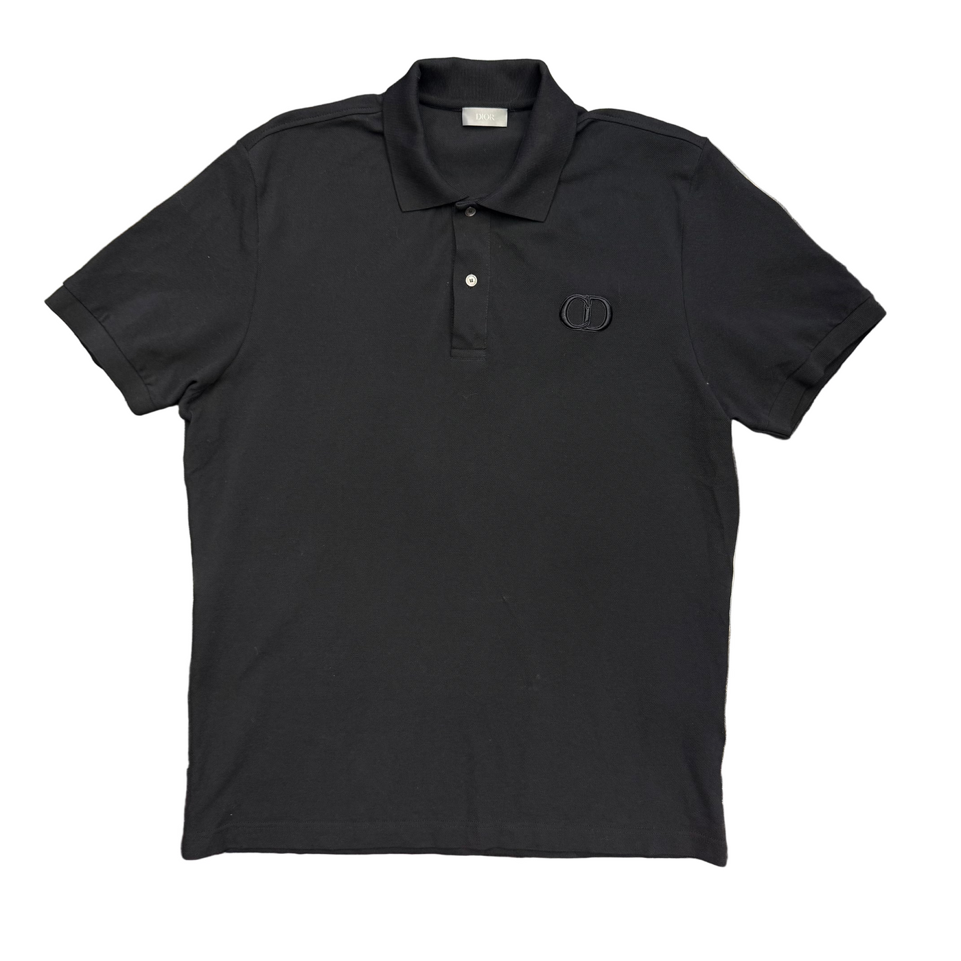 Dior CD Icon Polo Shirt Black Cotton Piqué