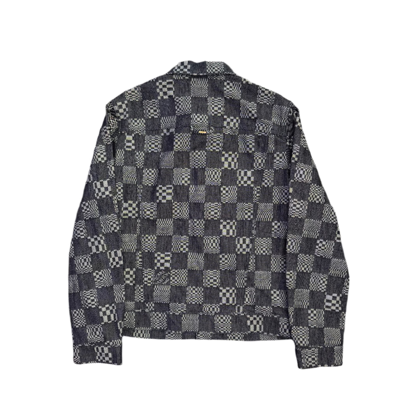 LV Distorted Damier Denim Jacket Indigo Blue