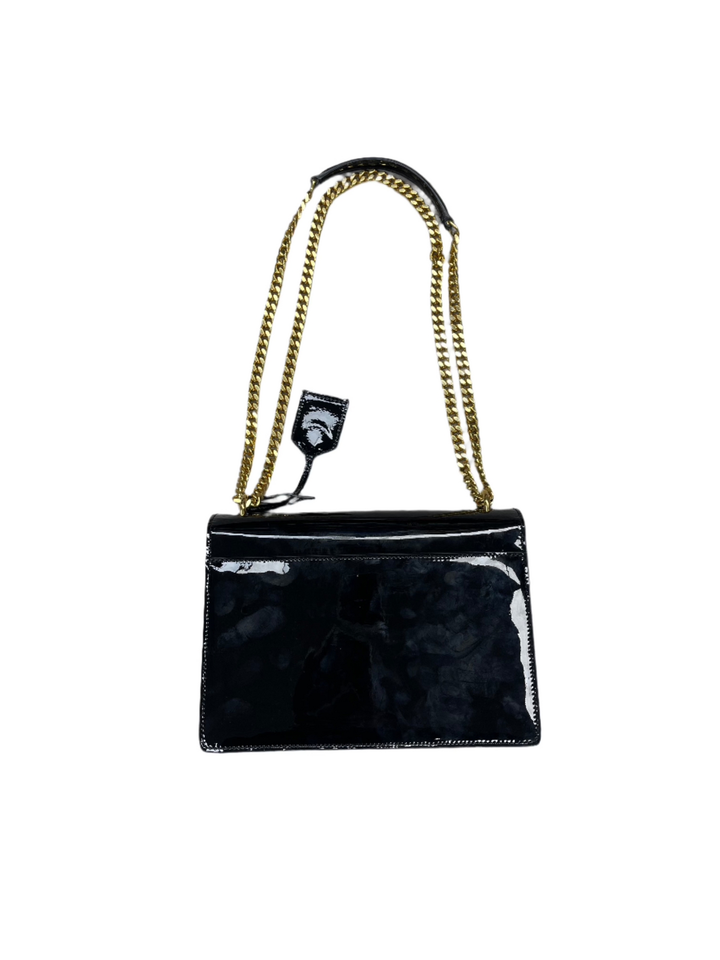 YSL Sunset Chain Bag Patent Leather Black