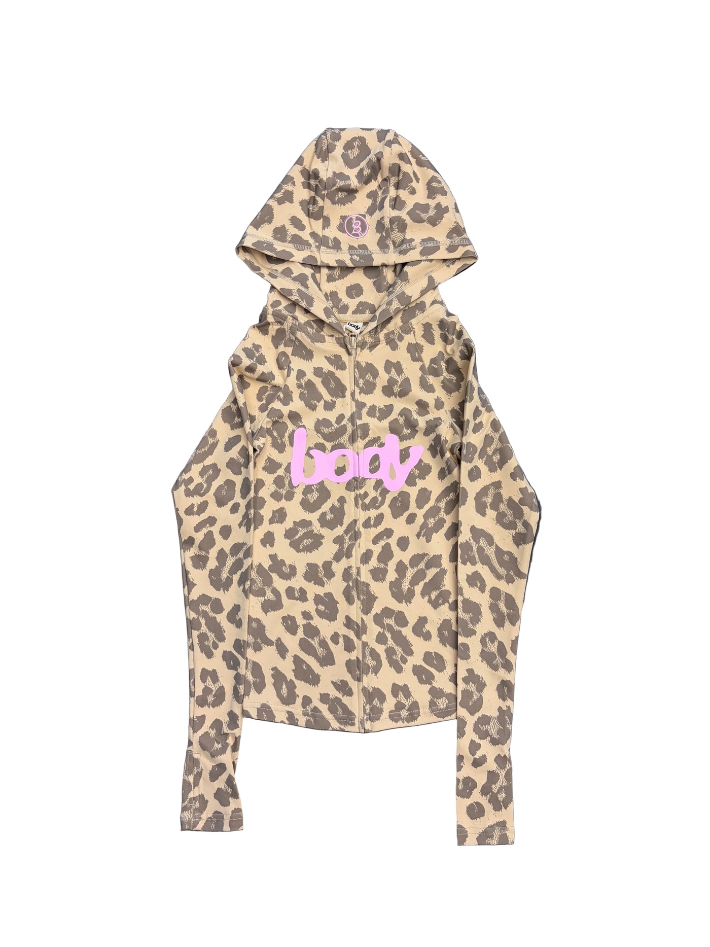 Body By Raven Basics 2.0 Zip-Up Hoodie Leopard Baby Pink