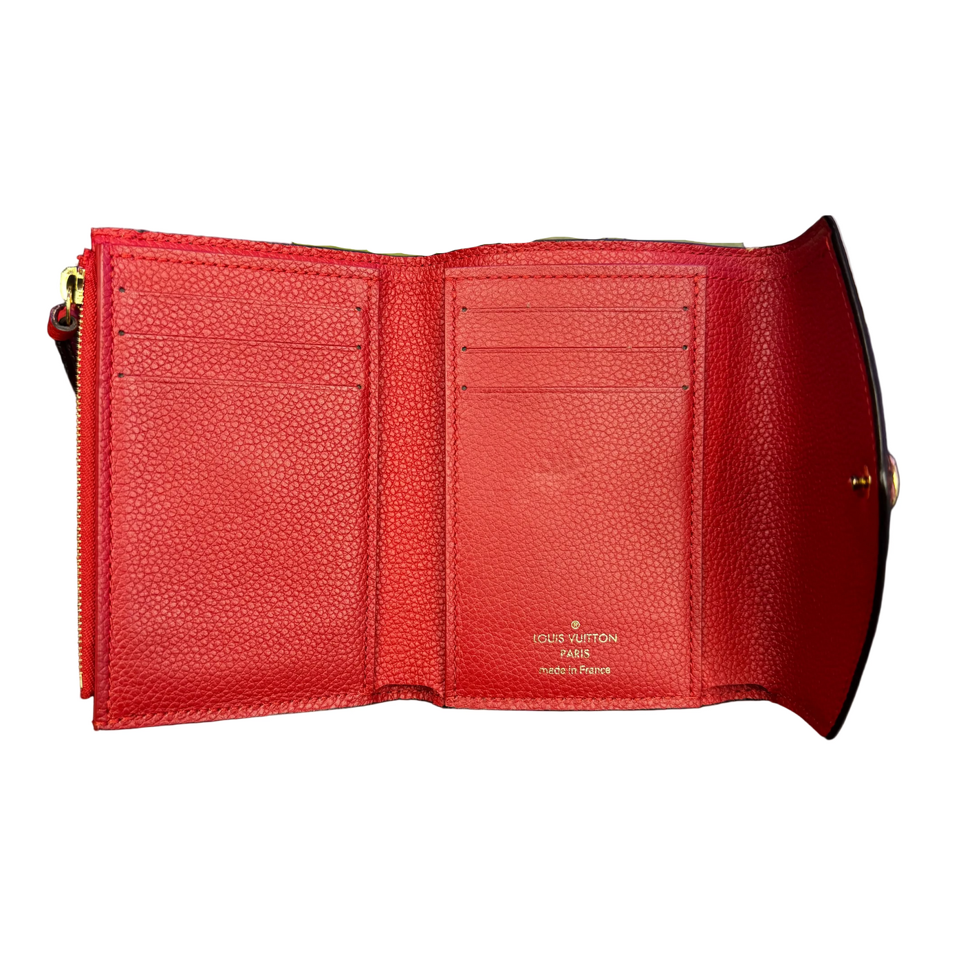 LV Monogram Empreinte Leather Victorine Wallet Scarlet