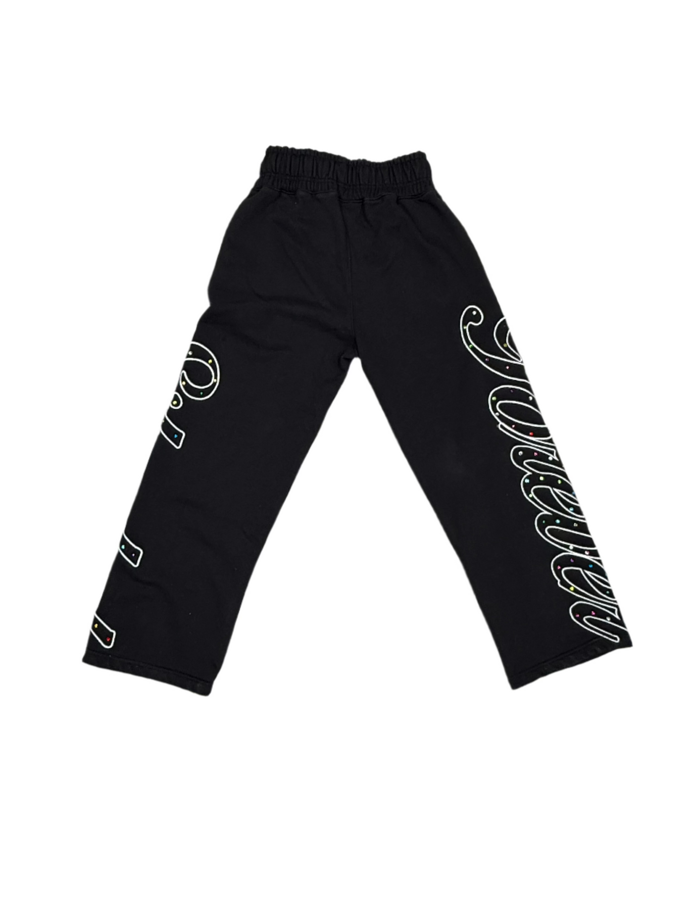 Forever Situated Rhinestone Black Sweatpants