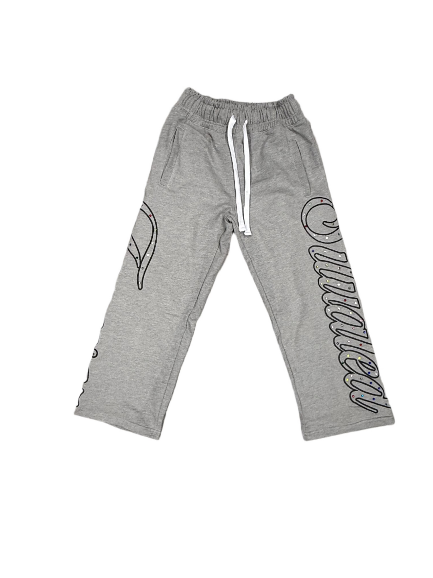 Forever Situated Rhinestone Grey Sweatpants