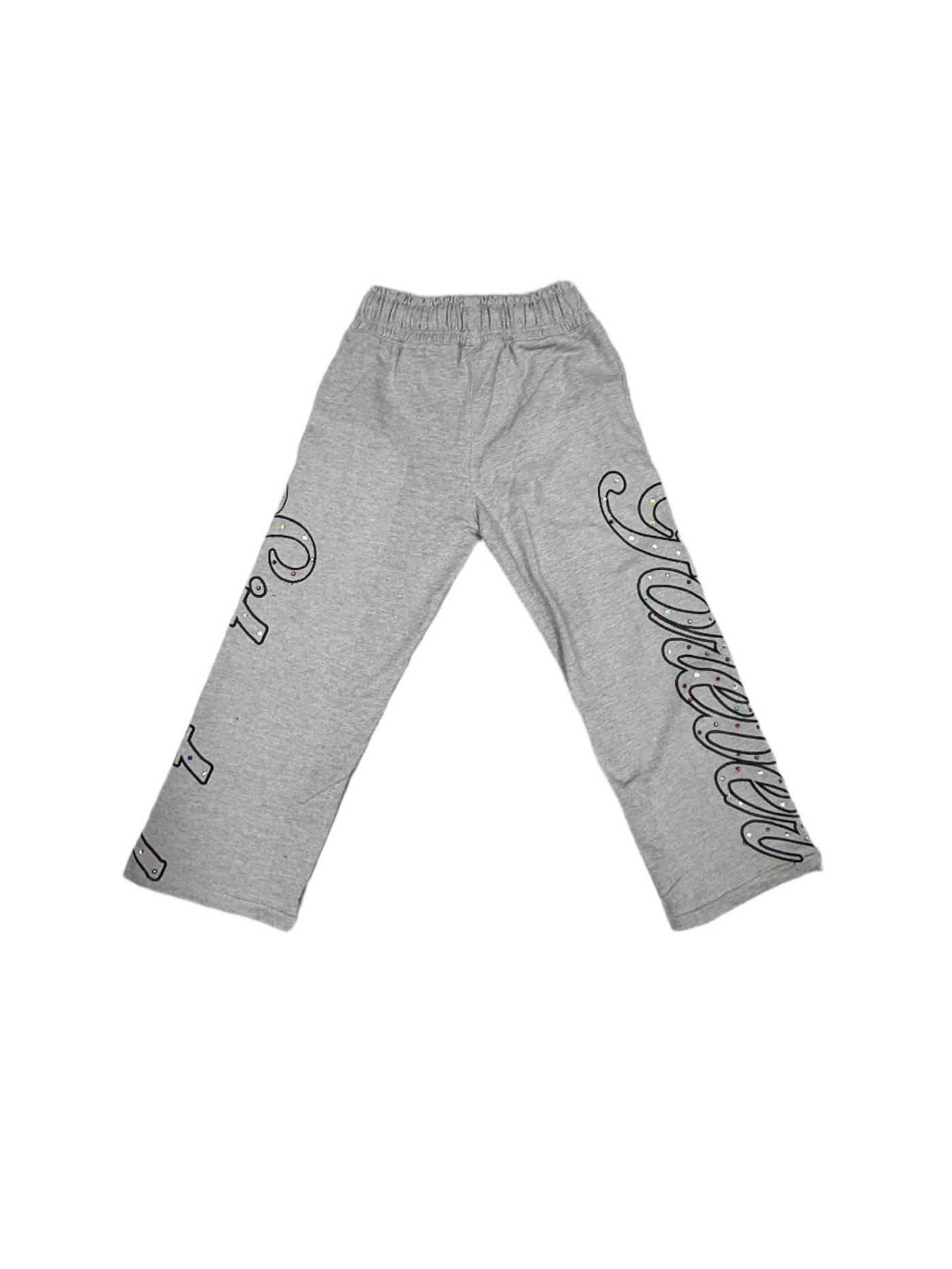 Forever Situated Rhinestone Grey Sweatpants