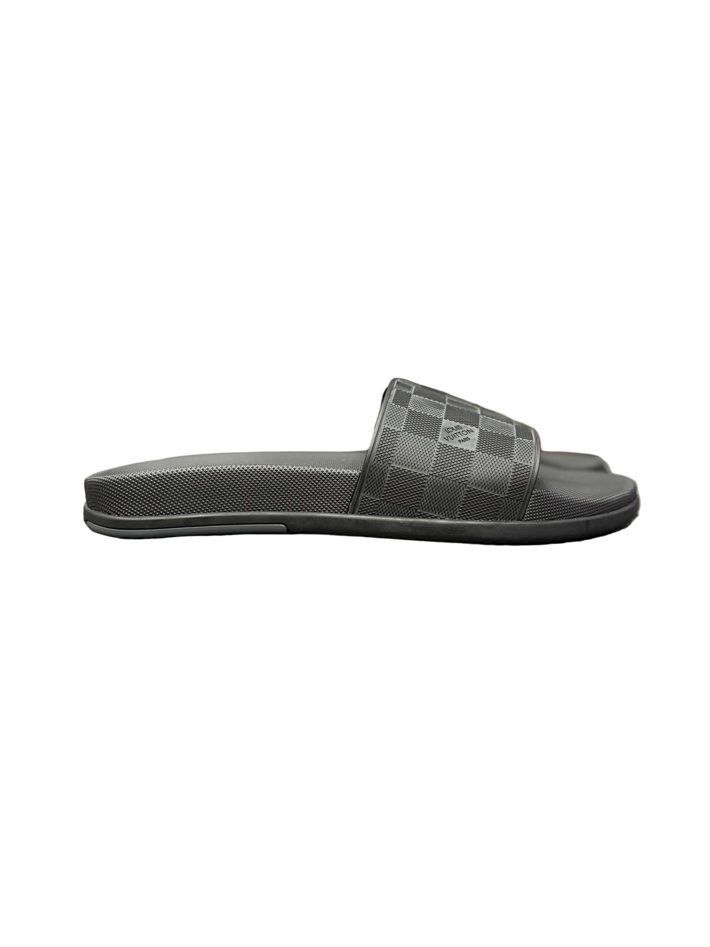 LV Dark Damier Waterfront Mule Slides Black