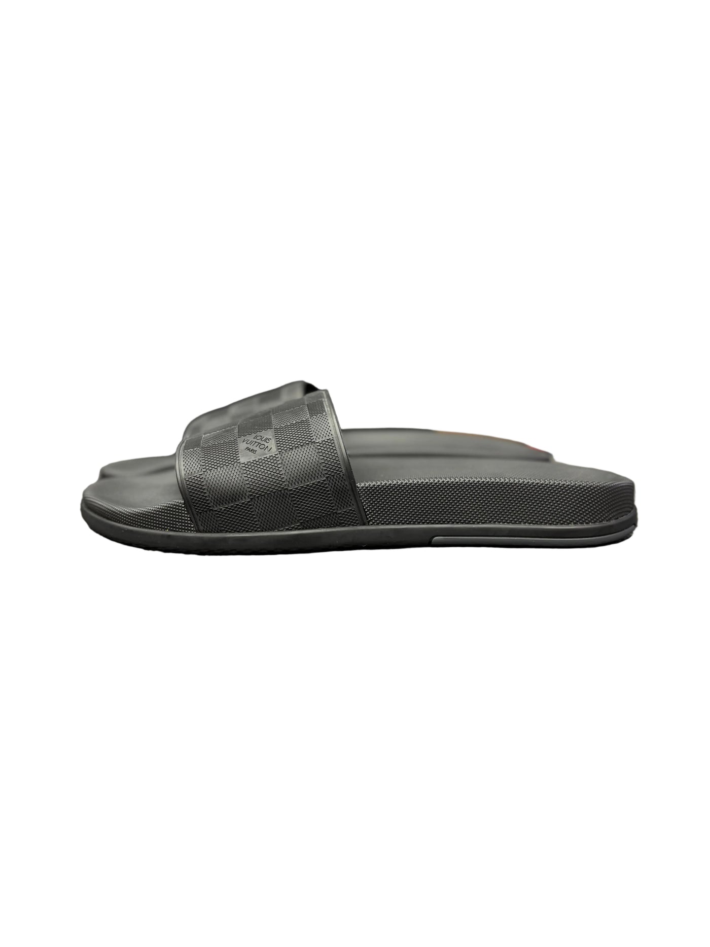 LV Dark Damier Waterfront Mule Slides Black