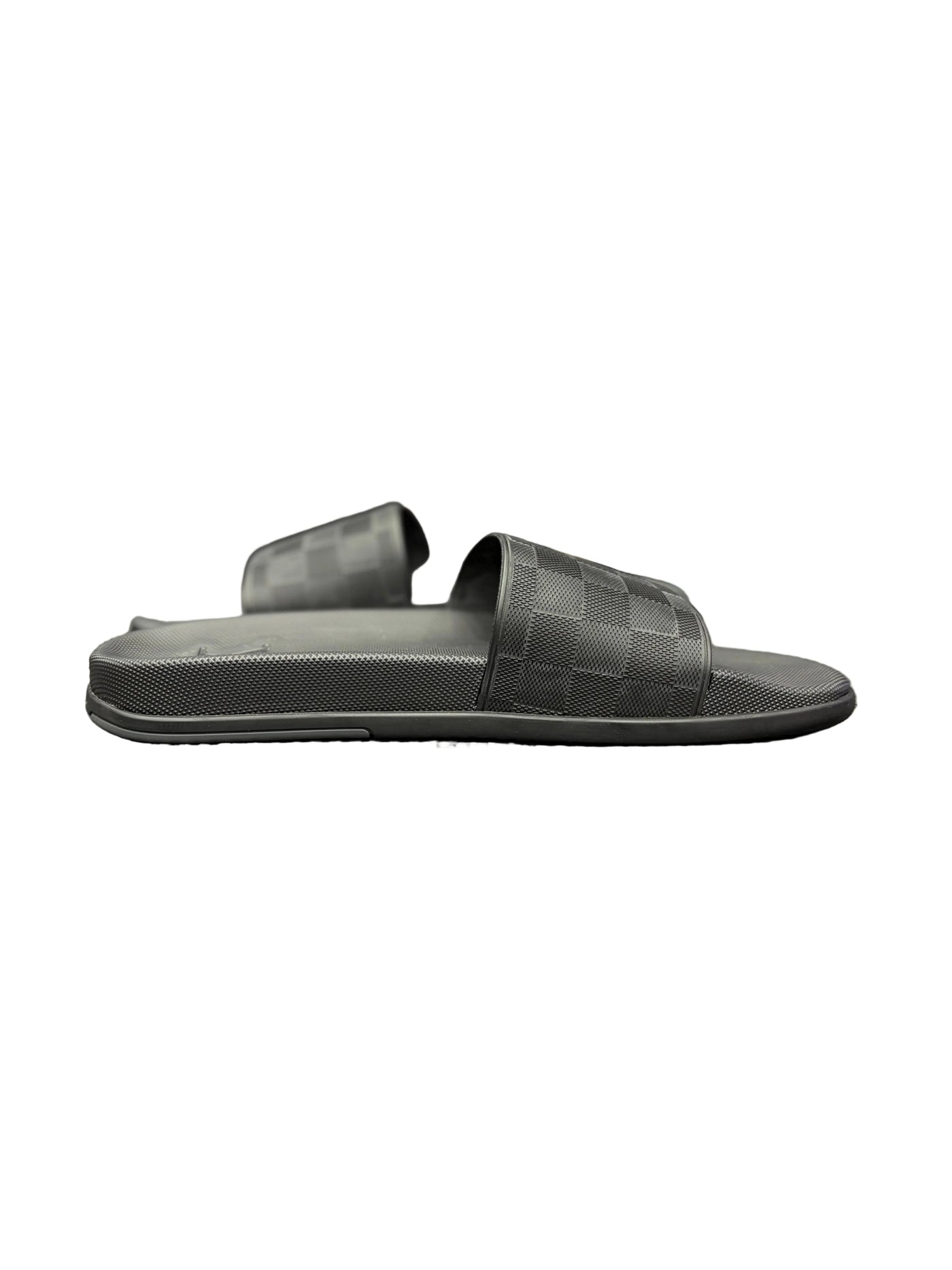 LV Dark Damier Waterfront Mule Slides Black
