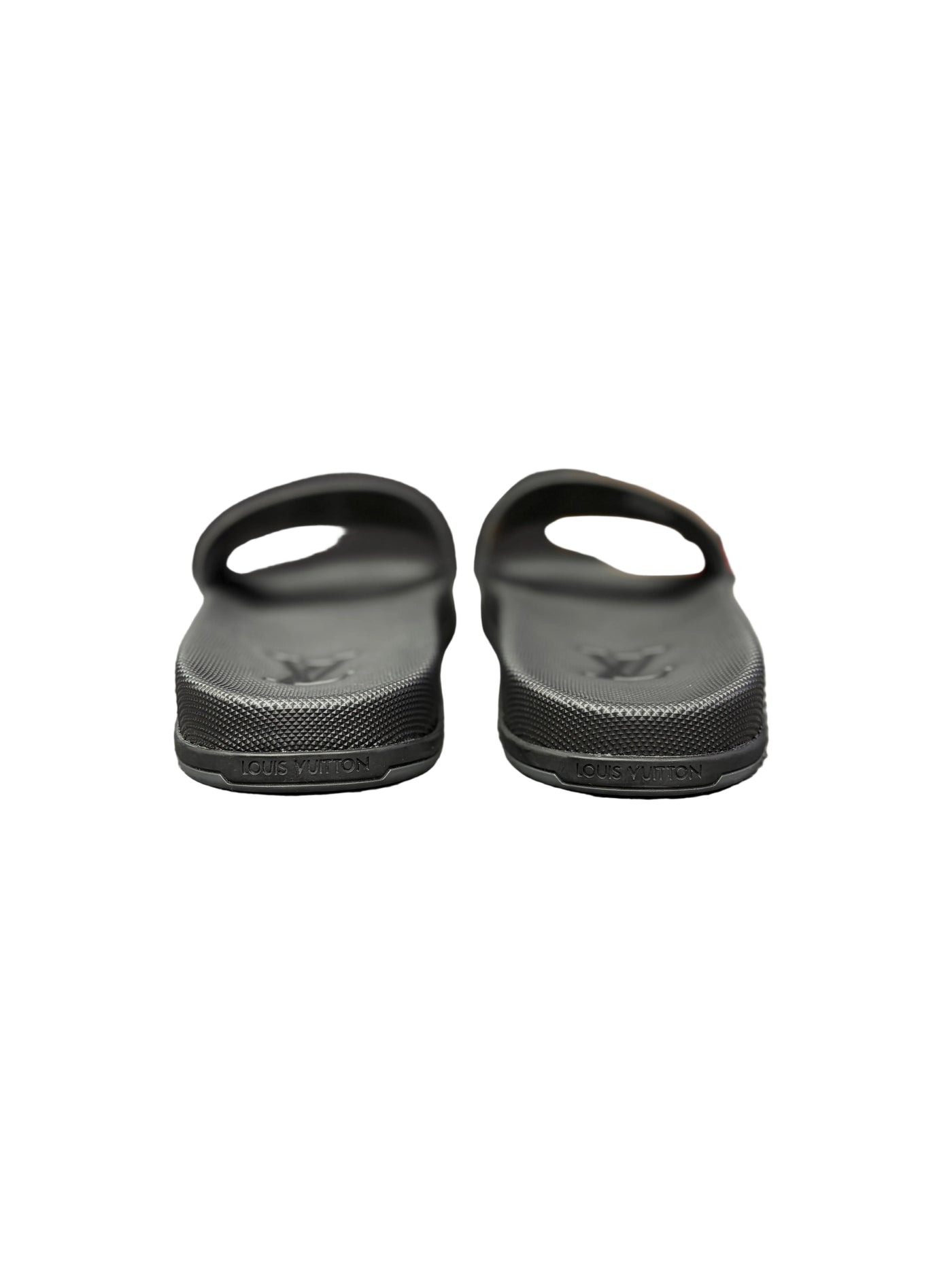 LV Dark Damier Waterfront Mule Slides Black