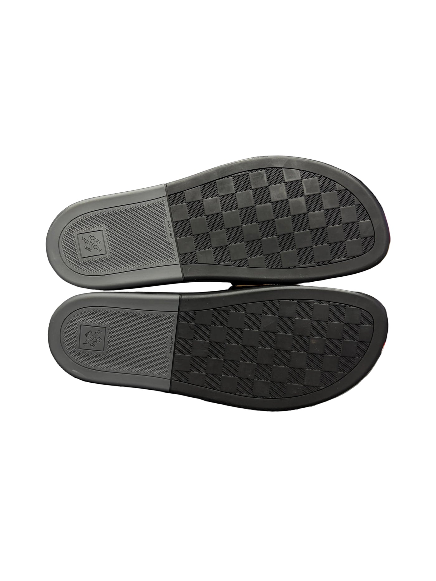 LV Dark Damier Waterfront Mule Slides Black